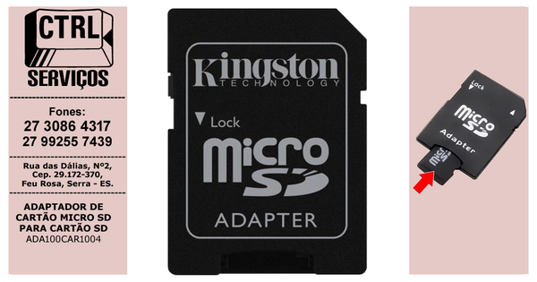ADAPTADOR DE CARTÃO MICRO SD PARA CARTÃO SD