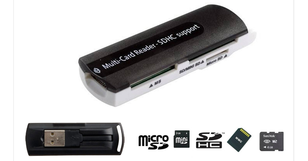 ADAPTADOR USB X CF, CFII, MD, MICRO SD, MINI SD, SD, SDHC, STANDARD, T-FLASH, TS XCELL XC-681