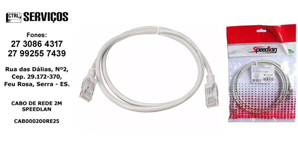 CABO DE REDE DE 2 METROS SPEEDLAN