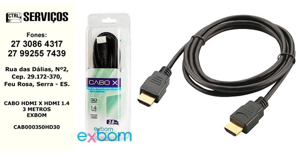 CABO HDMI 1.4 3 METROS EXBOM
