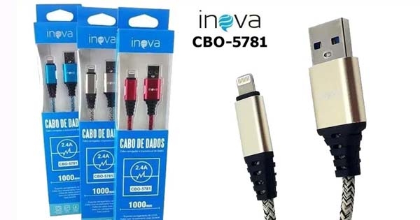 CABO LIGHTNING PARA IPHONE 1M 2.4A INOVA CB0-5781 COD:676660