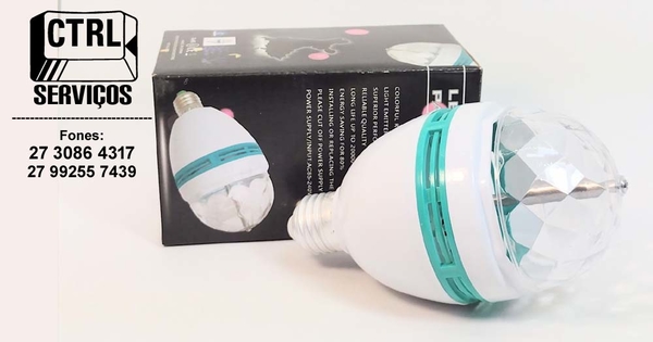 LÂMPADA DE LED COLORIDA GIRATÓRIA