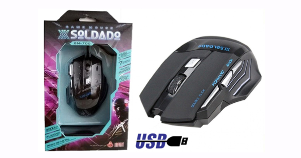 MOUSE GAMER USB 3000 DPI 6B SOLDADO INFOKIT GM-700 COD:4248170