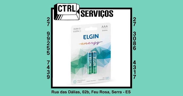 PILHA ALCALINA AAA PALITO 2UN ELGIN COD:5218670
