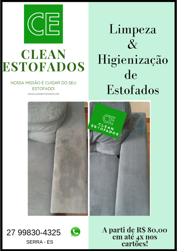 Limpeza e Higienização de Sofá em até 4x nos cartões