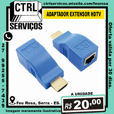 ADAPTADOR EXTENSOR HDTV PARA CABO DE INTERNET, CAT6-6 CBO-6958