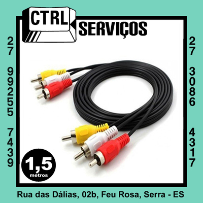 Cabo RCA x RCA 1,5m 3Mx3M