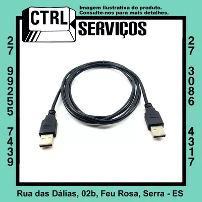 Cabo USB-A x USB-A 1Mx1M 2.0 1,8m