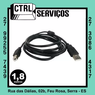 Cabo USB-A x USB-B 2.0 1,8m MD9