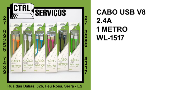 CABO USB V8 2.4A 1,00M WL-1517
