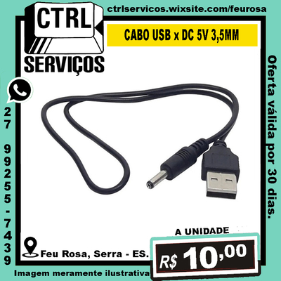 CABO USB x DC 5V 3,5MM