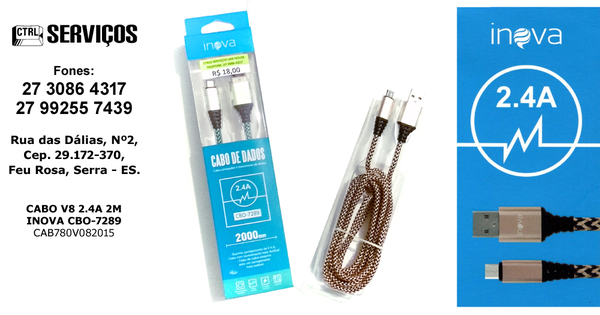 CABO V8 2M 2.4A INOVA CBO-7289