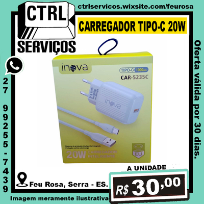 CARREGADOR TIPO-C 20W CAR-S5235C