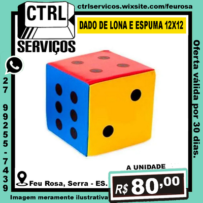 DADO DE LONA E ESPUMA 12X12