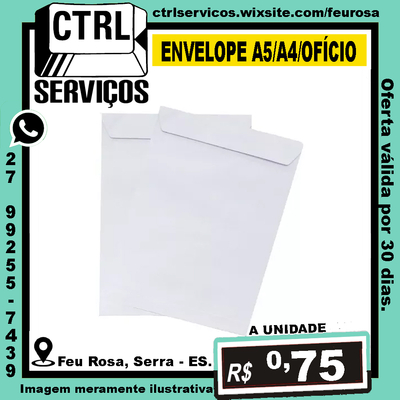 ENVELOPE A5 - A4 - OFICIO BRANCO