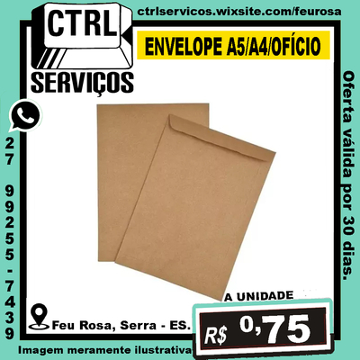 ENVELOPE A5 - A4 - OFICIO PARDO