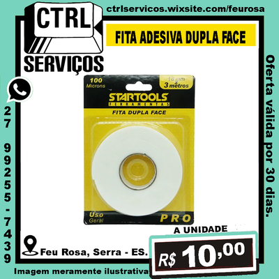 FITA ADESIVA DUPLA FACE 18MM X 3M STARTOOLS