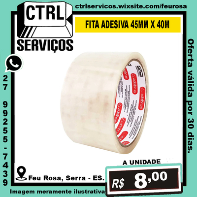 FITA ADESIVA TRANSPARENTE 45MM X 40M