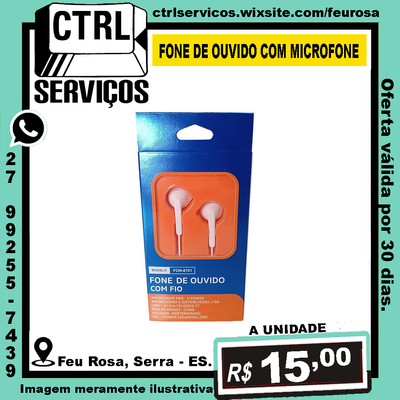 FONE DE OUVIDO AURICULAR COM MICROFONE FON-8700