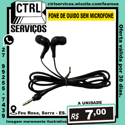FONE DE OUVIDO SEM MICROFONE