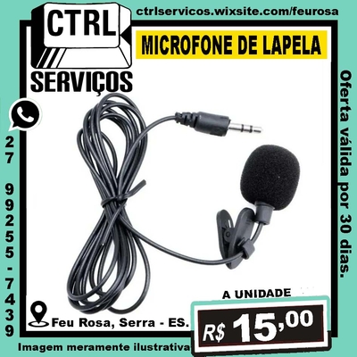 MICROFONE DE LAPELA P2 1,30M LELONG LE-916