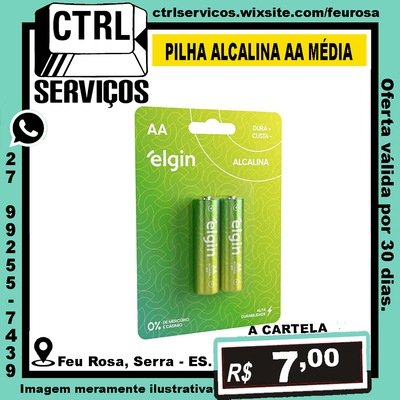 PILHA ALCALINA AA (MÉDIA) 2UN ELGIN