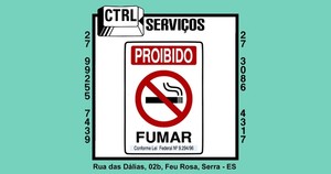 PLACA DE PVC 20X30 PROIBIDO FUMAR 210218