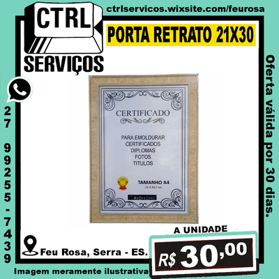 PORTA RETRATO 21X30 PAREDE BILATERAL RIOHOME