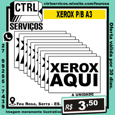 XEROX PRETA E BRANCA A3