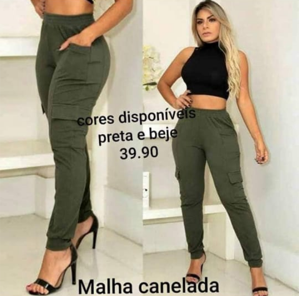 Calça Malha Canelada
