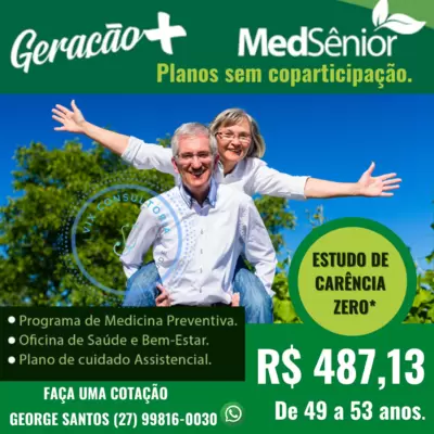 Medsênior, um plano de saúde exclusivo para a terceira idade.